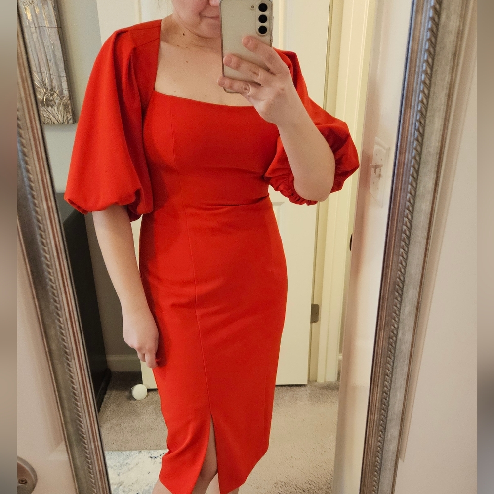 Aidan Mattox, red cocktail dress, size 8, EUC